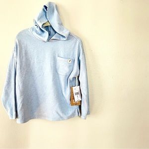 4T butter soft light blue hoodie sweater NWT